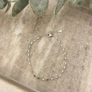 925 Sterling Silver Dainty Minimalist Bracelet Thin Link Stacking Bracelet